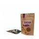 stand up aluminum foil kraft bag with valve/k/tear notch for tea/coffee/nuts/resealable kraft paper bag with valve