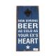 Blue Bar Bottle Opener Wall Mounted Wood / Metal Material ISO Approved