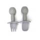 Grey Training Silicone Fork And Spoon Teether OEM
