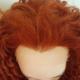 Red Color Curly Kanekalon Fiber Lace Front Wigs Natural Hairline