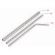 Bent Long Shape Titanium Drinking Straws Durable With Cleaning Brush Lightweight