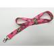 custom Cute frog and beautiful flowers polyester lanyards with pink color