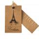 Custom Printed Brown Kraft Paper Hang Tags  For Clothing With Embossed Logo