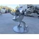 Cartoon Metal Animal Sculptures For Garden , Outdoor Metal Bird Sculpture