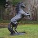 BLVE Black Bronze Jumping Horse Statues Copper Animal Sculpture Life Size Metal Art Garden Decor Modern
