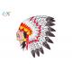 Custom American Indian Iron On Embroidered  Patches With Laser Cut Border