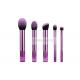 5 Pieces Synthetic Makeup Brushes With Forestry Wood Handle
