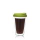 Multipurpose Double Wall Coffee Glass Mug Heat Resistant With Silicone Cup