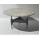 Customized Living Room Coffee Table With Brushed Brass Metal Base Marble Top‎