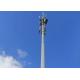Hot-dip Galvanizing 60m Monopole Telecom Antenna Tower , Telecom Single Pole Antenna Tower
