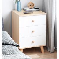 Rustproof 23 Inch Tall Nightstand , 40kg White Three Drawer Bedside Table