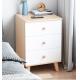 Rustproof 23 Inch Tall Nightstand , 40kg White Three Drawer Bedside Table