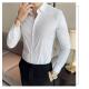 Long Sleeves Formal Slim Fit Shirt Top for Adult Men Sustainable and Solid Color
