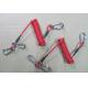 Carabiners red color coiled cable tool lanyard tether short and strong cord made of PU