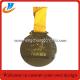 Gold medals die casting/silver/copper plated metal award medal with ribbon