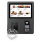 Black Wall Mount Self Service Touch Screen Kiosk 15.6'' With POS Holder And Thermal Printer
