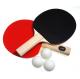 Hardbat Table Tennis Set 2 Bats 3 One Star Balls Straight Handle Pimple Out Rubber