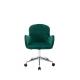 Sloped Arm Padded Seat  Green Living Room Office Chair Silver Base