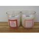 Glass scented decor candle with printed front label and top label