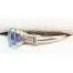 14k White Gold Oval Genuine Natural Tanzanite Ring with CZ