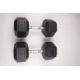 Black Gym Workout Accessories Fixed Rubber Coated Hex Dumbbell For Body Building