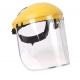 Safety Face Shield Helmet Transparent Mask All-Purpose Face Shield Clear PVC Visor Ratchet Suspension Yellow Headgear