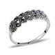 925 Vintage Sterling Silver Band Ring with Marcasite (022236C)