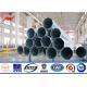 1250 Dan 17M  8 Sides Electrical Power Pole 4mm Thickness Direct Burial ASTM A123 Galvanization Standard