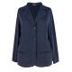 Denim Fitted Ladies Formal Blazers With Buttons And Zipper Pockets In Front