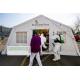 White Canvas Medical Isolation Tent , Coronavirus Emergency Relief hospital emergency tent Steel Frame