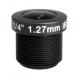 Automotives Lens 1/4 1.27mm 5Megapixel M7/M12 185degree Mini IR Fisheye Lens, 1.27mm fisheye lens for OV4689