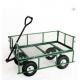Outdoor Green Heavy Duty Folding Steel Mesh Wagon for Garden Tools and Equipment