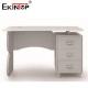 White Rectangle Small Glass Top Desk For Office Furniture Scratch Resistant