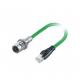 M12 4 Pin Female D Code Panel Mount Connector To RJ45 Male Plug