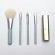 White PBT Hair Mini Makeup Brush Set 4pcs For Travel Plastic Handle