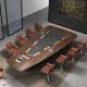 2.4M Wood Meeting Room table Rounded Triangle Boardroom Long Conference Tables
