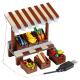 City accessories street view food vegetable fruits stand shop building block