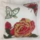 Embroidery cushion cover with butterfly design.