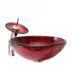 Sanitary Wares Decorative Waterfall Faucet Glass Sink for Bathroom Wash Basin