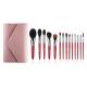 14pcs Wood Handle Synthetic Makeup Brushes Set With Copper Ferrule