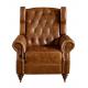 Vintage High Back Brown Leather Recliner Chair High Density Foam / Sponge