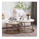 Multipurpose Coffee Cafe Tables , Round Marble Nesting Tables