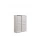 Multipurpose Double Door White Wooden Wardrobe With Drawers Thickened Practical