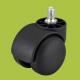 free samples 50mm double wheel casters thread stem black furniture casters