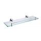 stainless steel material holder dual tier glass bathroom shelf
