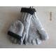 Half fingers with covers acrylic&wool  gloves with Thinsulate linging, white for MENS'  outside and winter