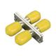 Fiber Optic ST Adapter Low Insertion Loss Duplex Metal Adapter With Yellow Cap