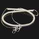 Common clear transparent spring steel wire coil fishing tethers with 2pcs snap hook on end