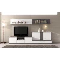 Pre Finished White Particle Board TV Stand With Large Capacity Sliding Drawers