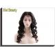 Virgin Human Hair Front Lace Wigs Loose With Baby Hair Around , Elastic